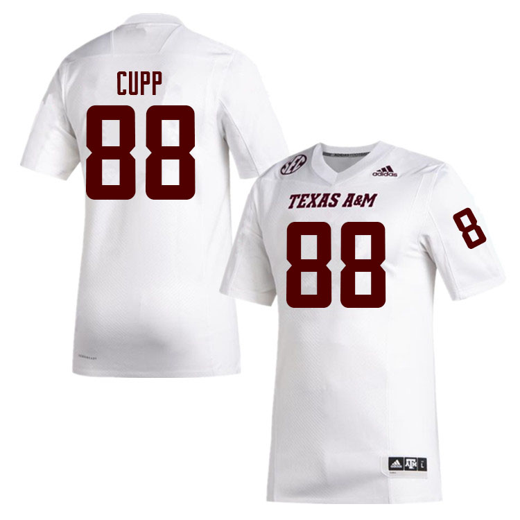 Men #88 Baylor Cupp Texas A&M Aggies College Football Jerseys Sale-White - Click Image to Close